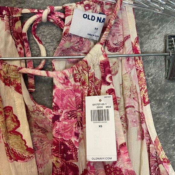 Old Navy Women Colorful Girly Floral Bloomcore Boho Blouson Peplum Tank Top XS - Picture 6 of 13